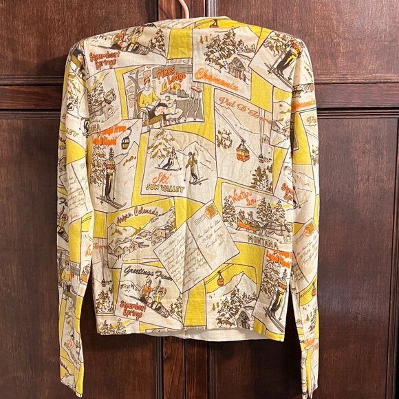 J CREW SKI RESORT PRINTED CARDIGAN SIZE M - Picture 2 of 11